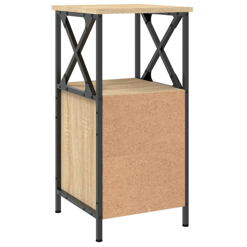 vidaXL 2 db sonoma tölgy színű szerelt fa éjjeliszekrény 34x35,5x70 cm