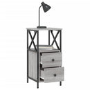 vidaXL szürke sonoma színű szerelt fa éjjeliszekrény 34x35,5x70 cm