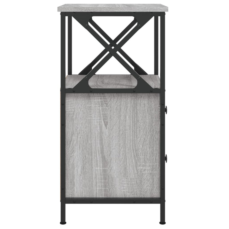 vidaXL szürke sonoma színű szerelt fa éjjeliszekrény 34x35,5x70 cm