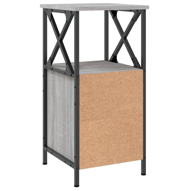 vidaXL szürke sonoma színű szerelt fa éjjeliszekrény 34x35,5x70 cm