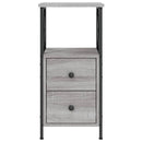 vidaXL 2 db szürke sonoma színű éjjeliszekrény 34x35,5x70 cm