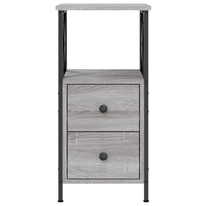 vidaXL 2 db szürke sonoma színű éjjeliszekrény 34x35,5x70 cm