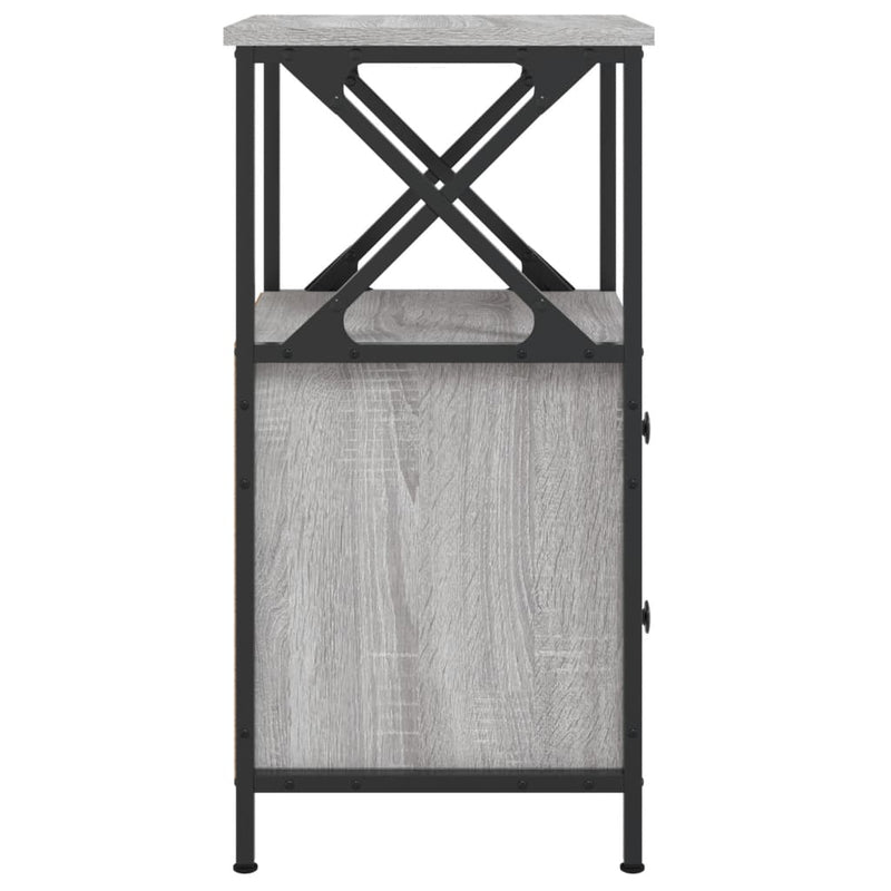vidaXL 2 db szürke sonoma színű éjjeliszekrény 34x35,5x70 cm