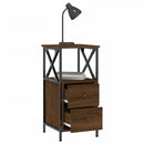 vidaXL 2 db barna tölgyszínű szerelt fa éjjeliszekrény 34x35,5x70 cm