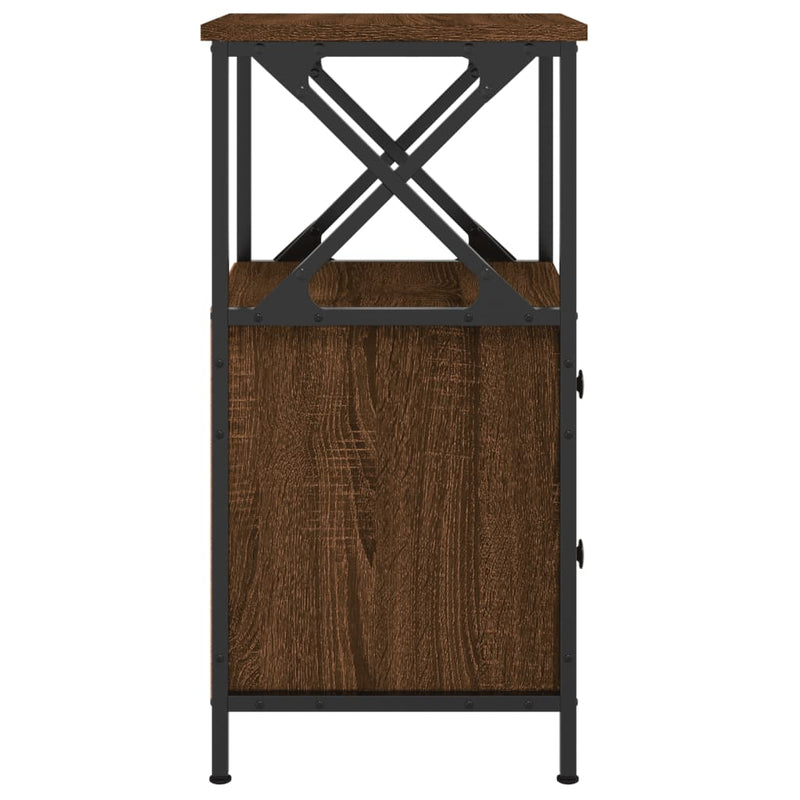 vidaXL 2 db barna tölgyszínű szerelt fa éjjeliszekrény 34x35,5x70 cm