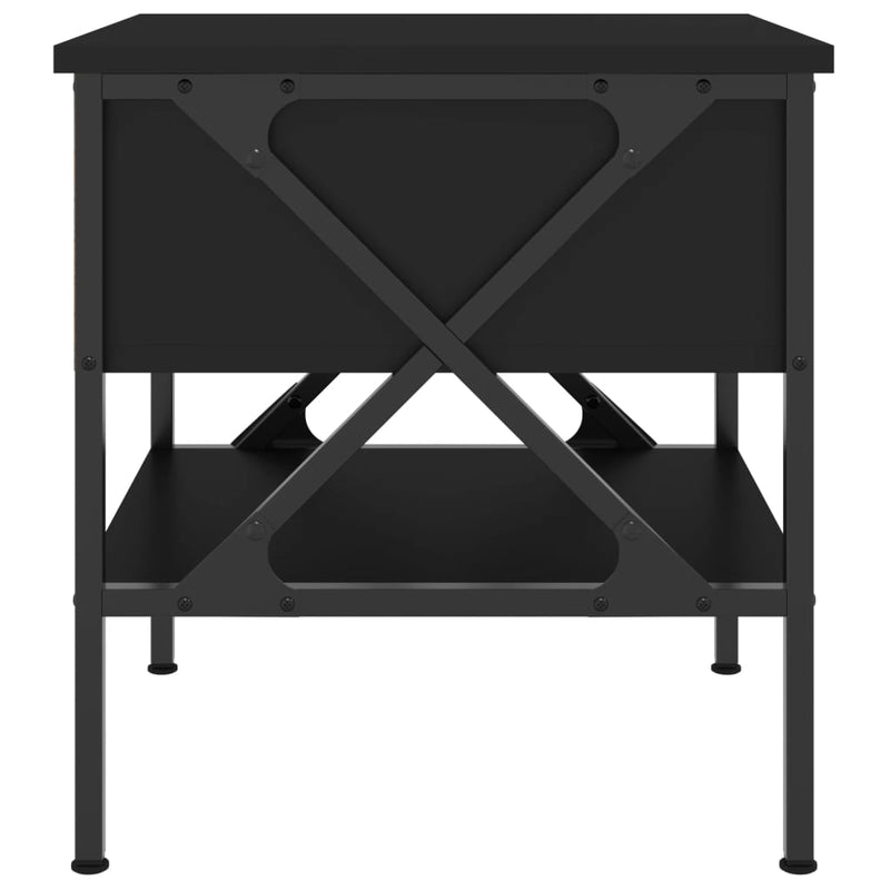 vidaXL fekete szerelt fa ágy melletti asztal 40 x 42 x 45 cm