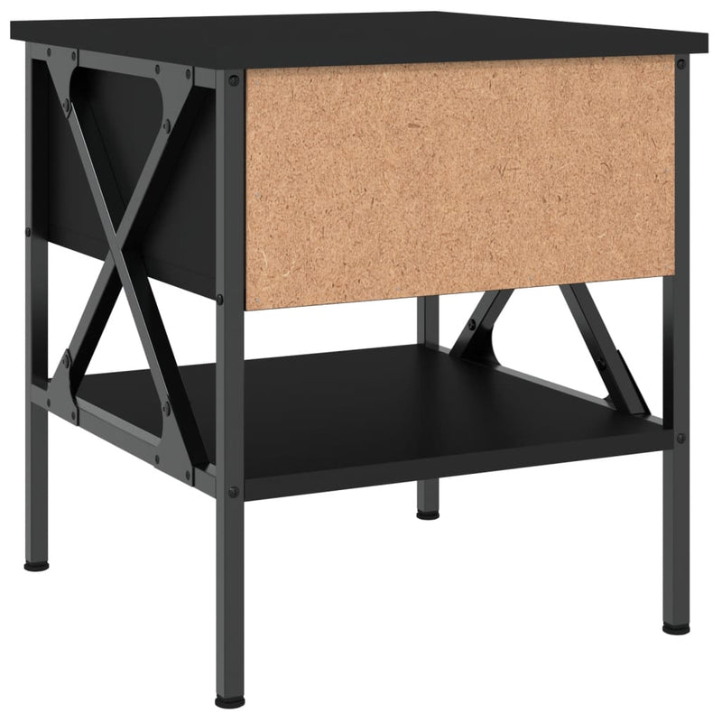 vidaXL fekete szerelt fa ágy melletti asztal 40 x 42 x 45 cm