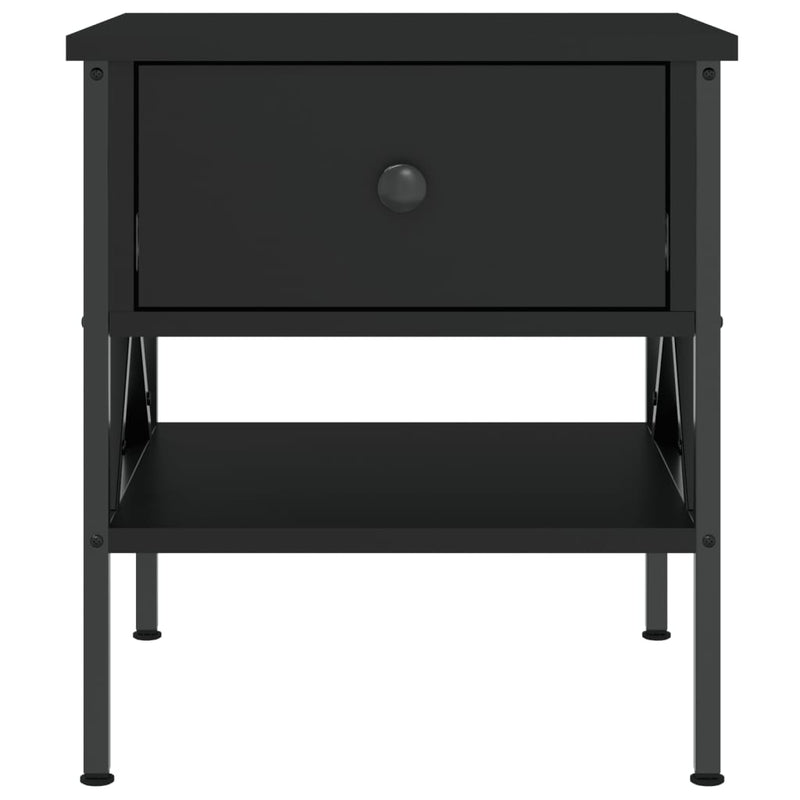 vidaXL 2 db fekete szerelt fa éjjeliszekrény 40 x 42 x 45 cm