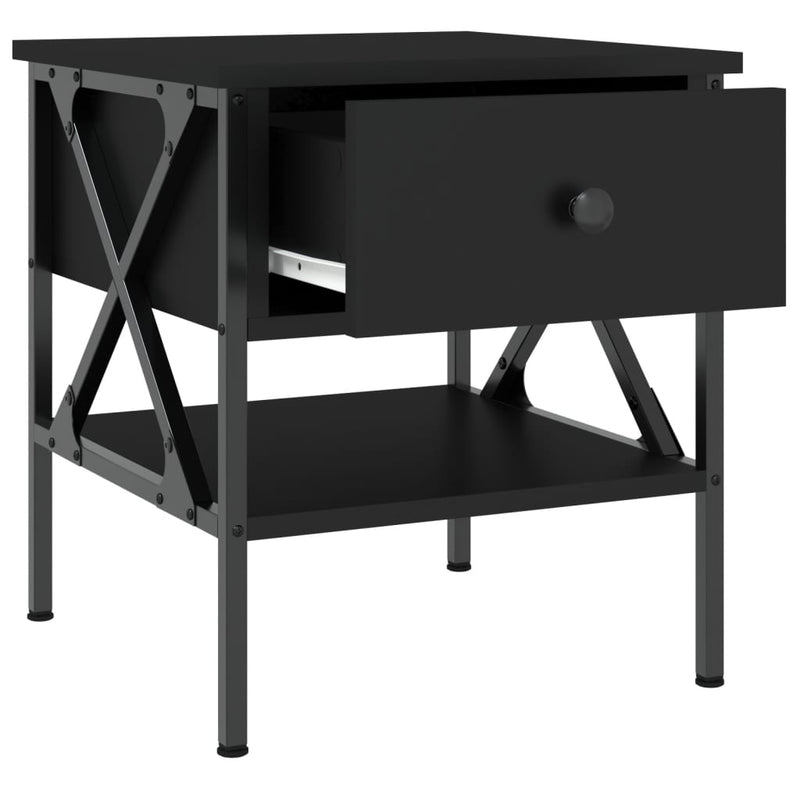 vidaXL 2 db fekete szerelt fa éjjeliszekrény 40 x 42 x 45 cm