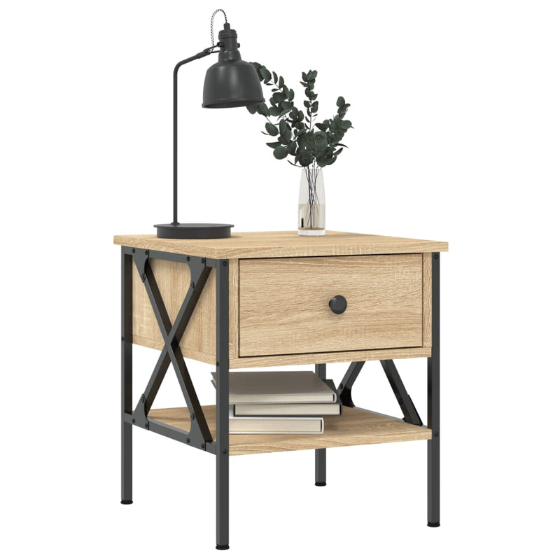 vidaXL 2 db sonoma tölgy színű szerelt fa éjjeliszekrény 40x42x45 cm