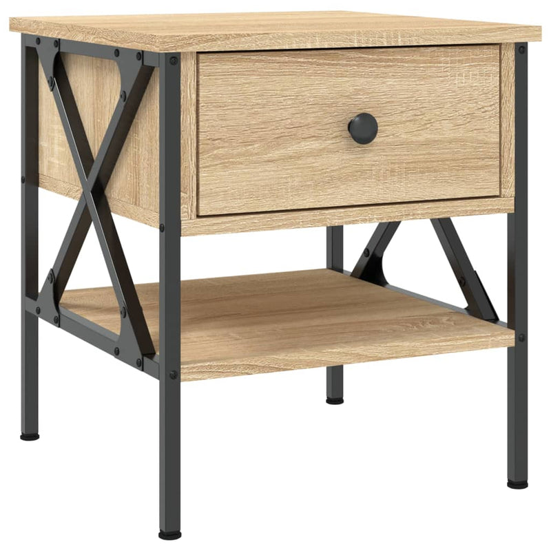 vidaXL 2 db sonoma tölgy színű szerelt fa éjjeliszekrény 40x42x45 cm