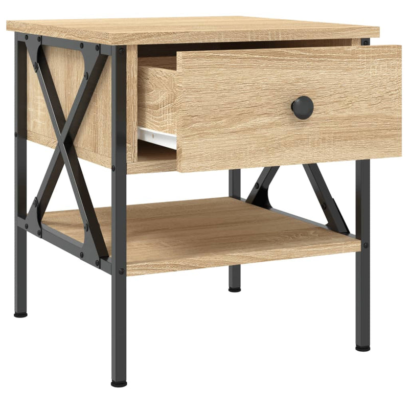 vidaXL 2 db sonoma tölgy színű szerelt fa éjjeliszekrény 40x42x45 cm