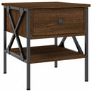 vidaXL 2 db barna tölgy színű szerelt fa éjjeliszekrény 40x42x45 cm