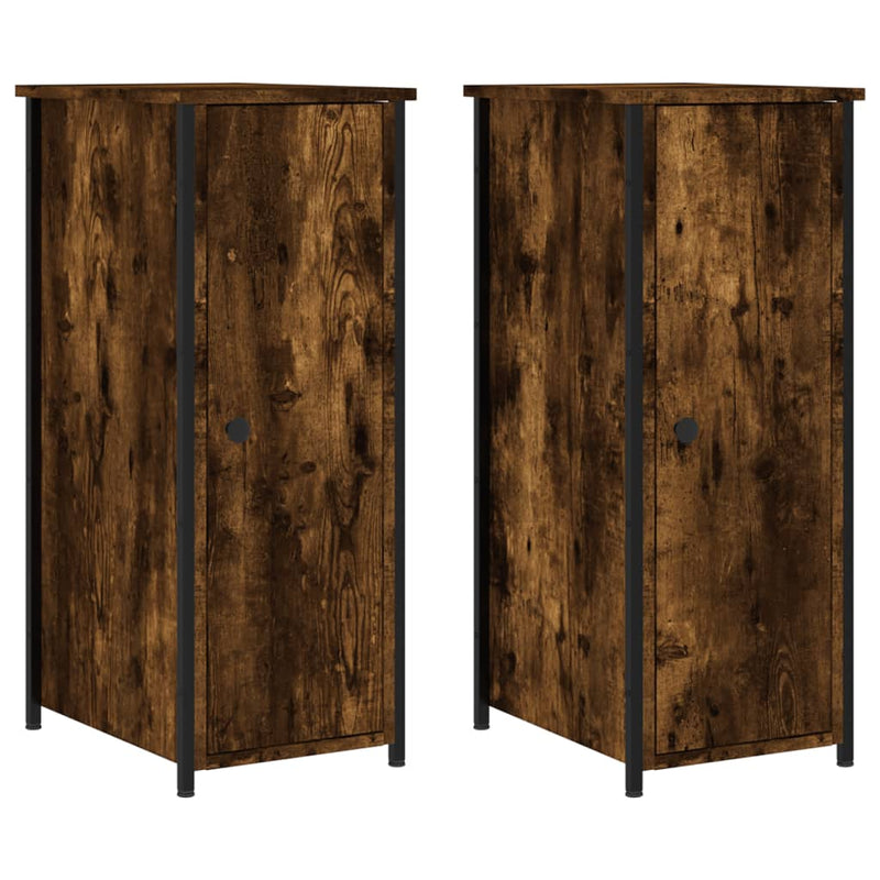 vidaXL 2 db füstös tölgy színű szerelt fa éjjeliszekrény 32x42x80 cm