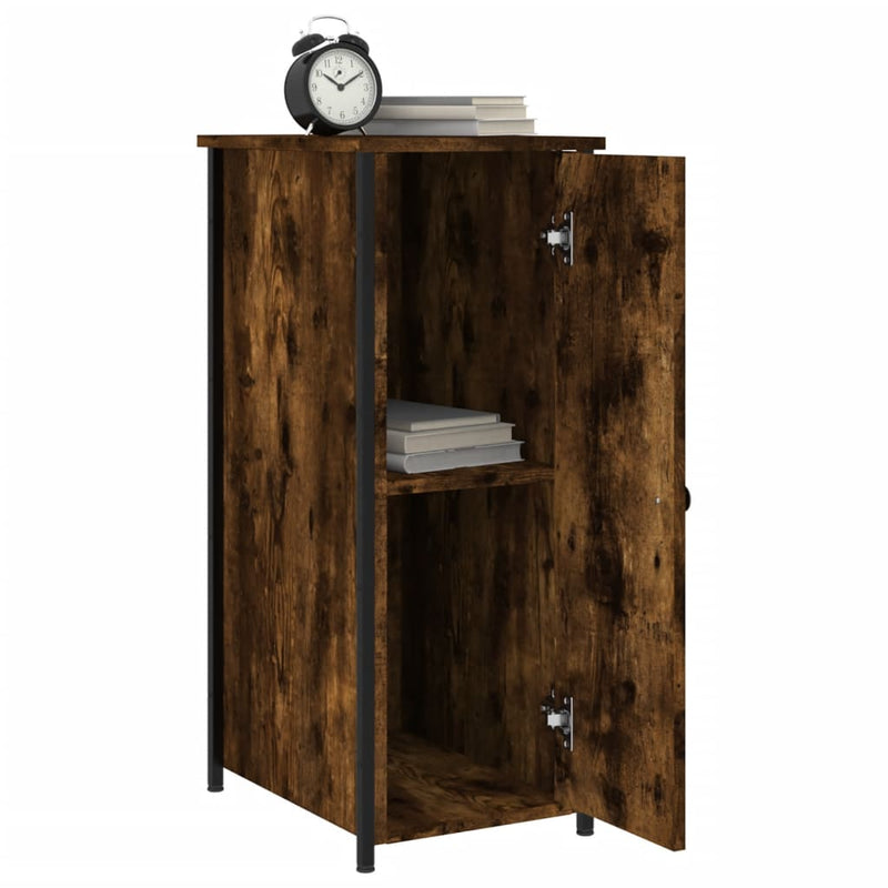 vidaXL 2 db füstös tölgy színű szerelt fa éjjeliszekrény 32x42x80 cm