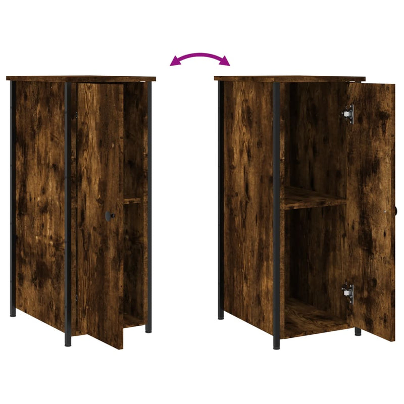 vidaXL 2 db füstös tölgy színű szerelt fa éjjeliszekrény 32x42x80 cm