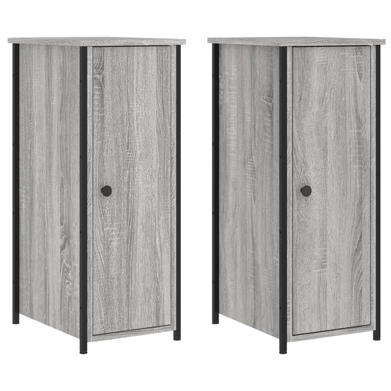 vidaXL 2 db szürke sonoma színű szerelt fa éjjeliszekrény 32x42x80 cm