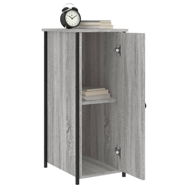 vidaXL 2 db szürke sonoma színű szerelt fa éjjeliszekrény 32x42x80 cm