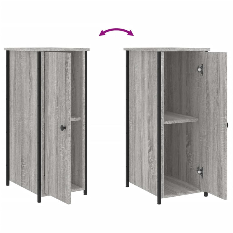 vidaXL 2 db szürke sonoma színű szerelt fa éjjeliszekrény 32x42x80 cm