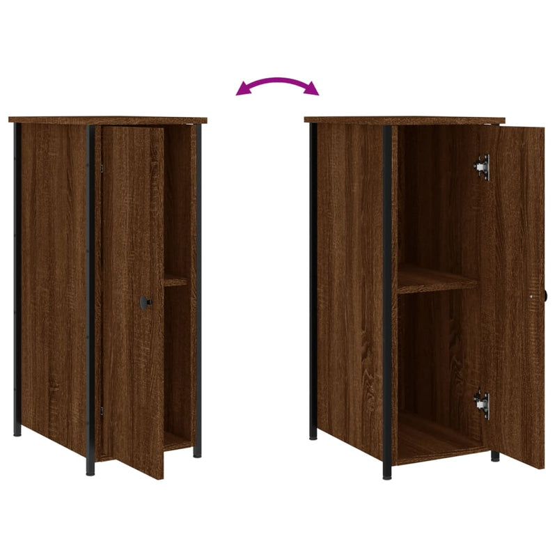 vidaXL barna tölgyszínű szerelt fa éjjeliszekrény 32x42x80 cm