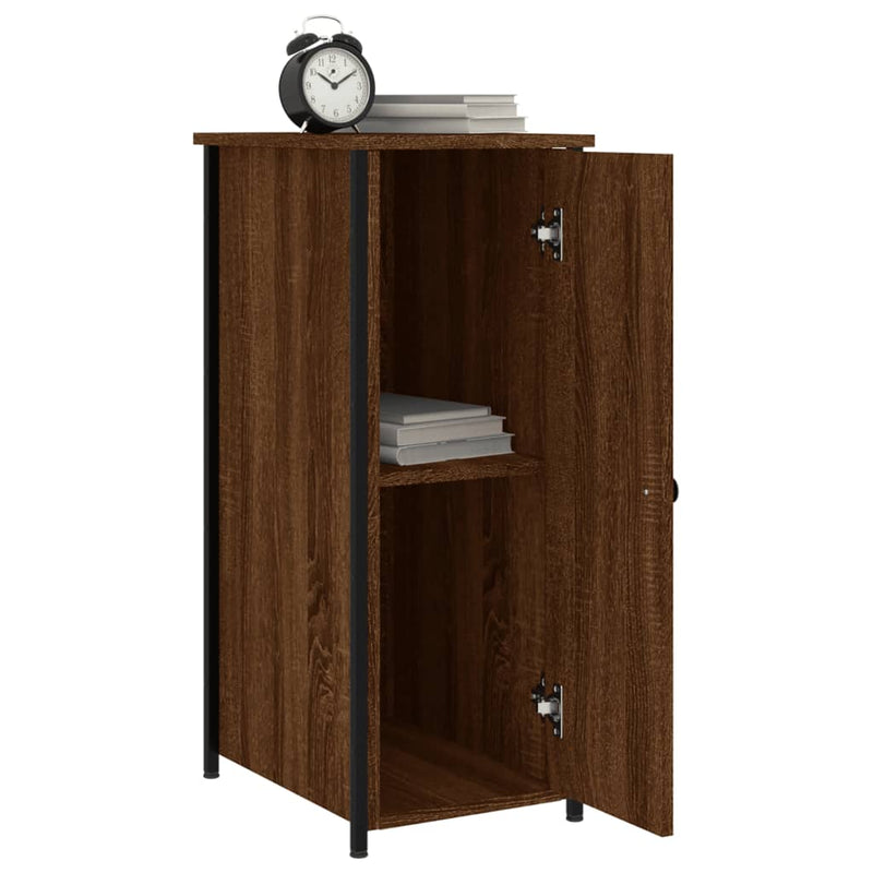 vidaXL 2 db barna tölgy színű szerelt fa éjjeliszekrény 32x42x80 cm