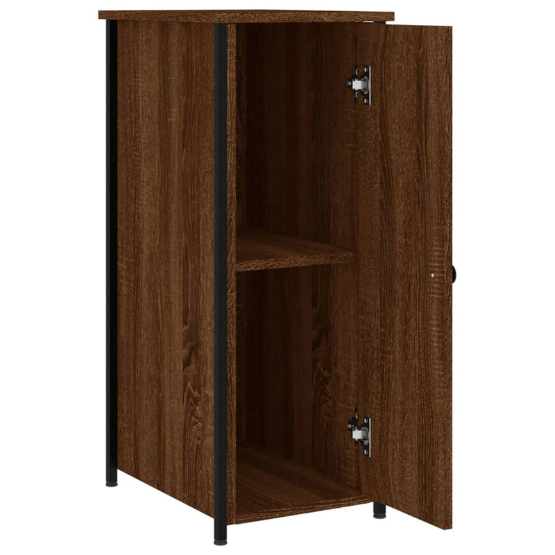 vidaXL 2 db barna tölgy színű szerelt fa éjjeliszekrény 32x42x80 cm