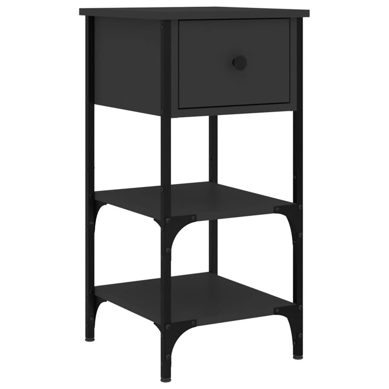 vidaXL 2 db fekete szerelt fa éjjeliszekrény 34x36x70 cm