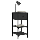 vidaXL 2 db fekete szerelt fa éjjeliszekrény 34x36x70 cm