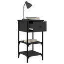 vidaXL 2 db fekete szerelt fa éjjeliszekrény 34x36x70 cm