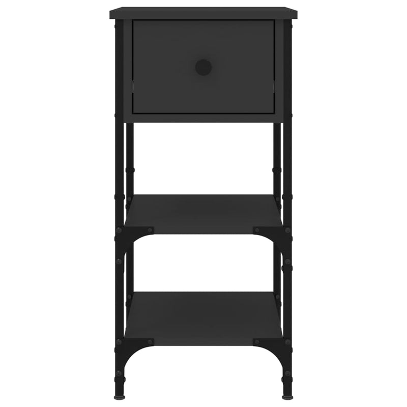 vidaXL 2 db fekete szerelt fa éjjeliszekrény 34x36x70 cm