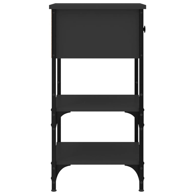 vidaXL 2 db fekete szerelt fa éjjeliszekrény 34x36x70 cm