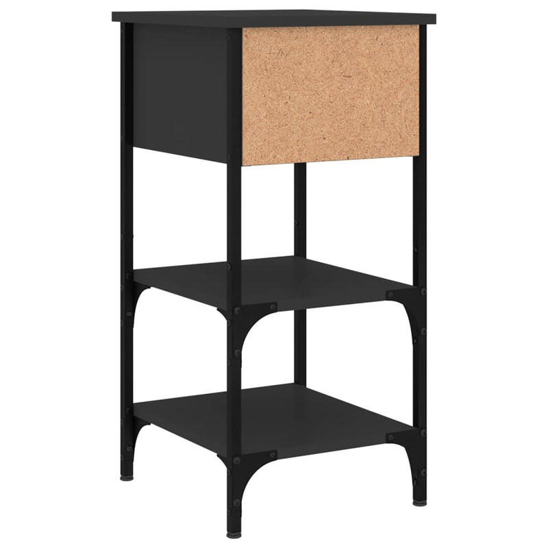 vidaXL 2 db fekete szerelt fa éjjeliszekrény 34x36x70 cm