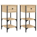 vidaXL 2 db sonoma tölgy színű szerelt fa éjjeliszekrény 34x36x70 cm