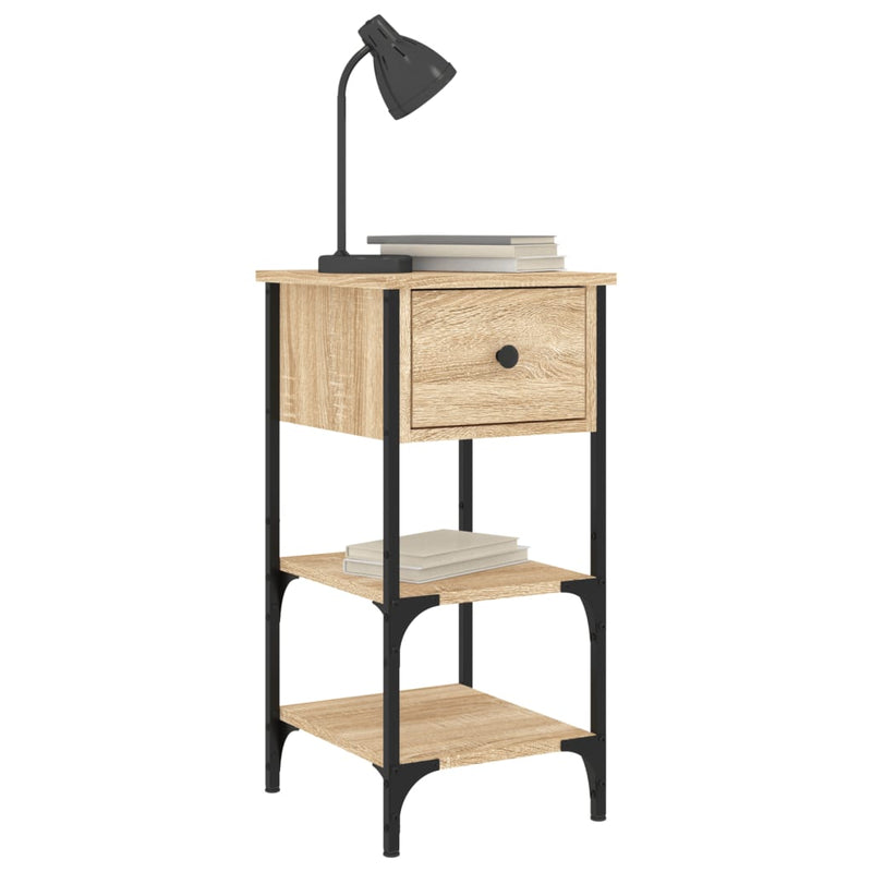 vidaXL 2 db sonoma tölgy színű szerelt fa éjjeliszekrény 34x36x70 cm