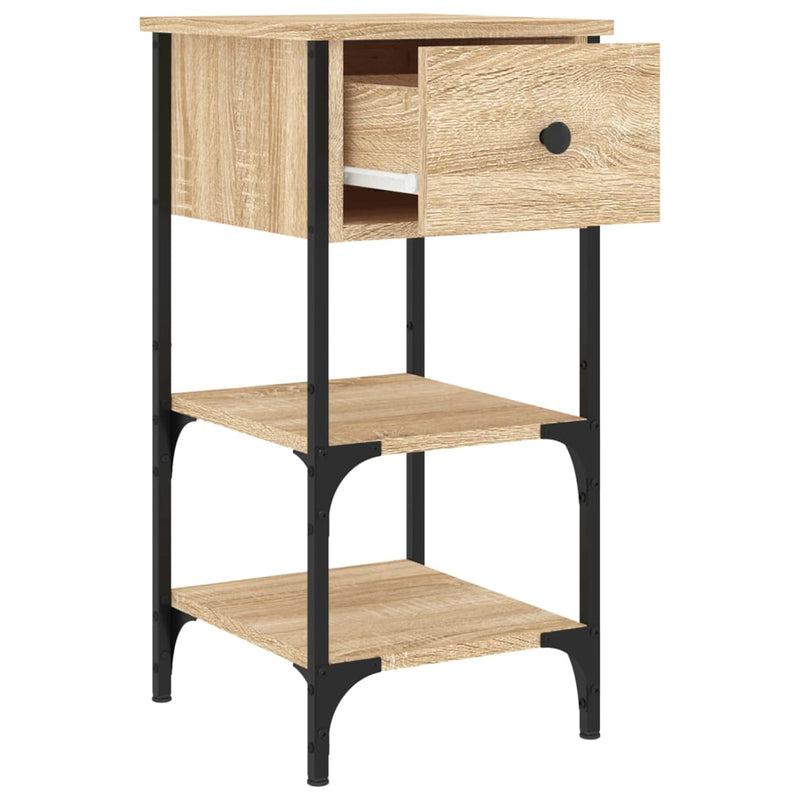 vidaXL 2 db sonoma tölgy színű szerelt fa éjjeliszekrény 34x36x70 cm