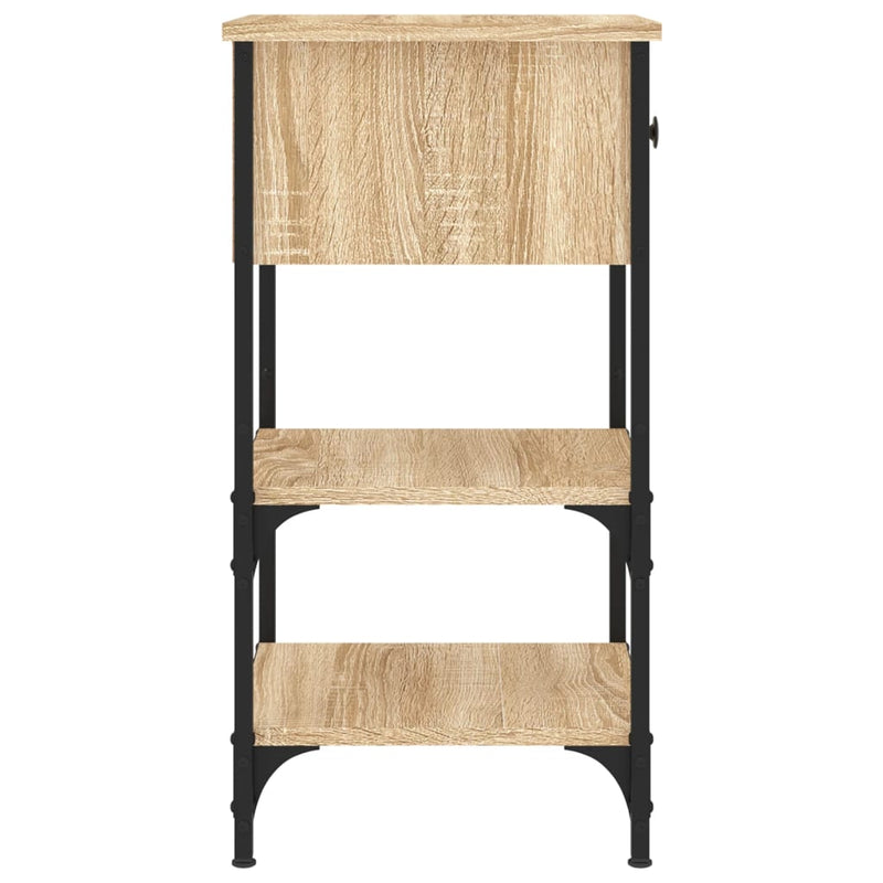 vidaXL 2 db sonoma tölgy színű szerelt fa éjjeliszekrény 34x36x70 cm
