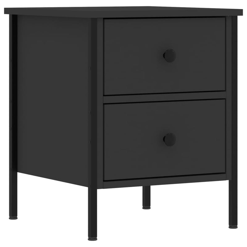 vidaXL 2 db fekete szerelt fa éjjeliszekrény 40x42x50 cm