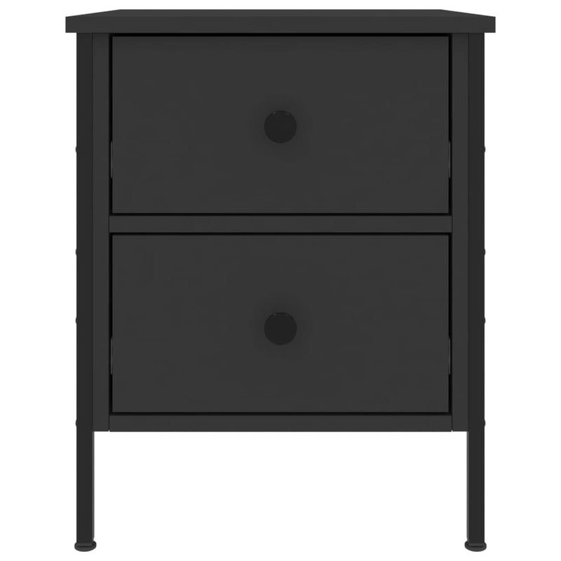 vidaXL 2 db fekete szerelt fa éjjeliszekrény 40x42x50 cm