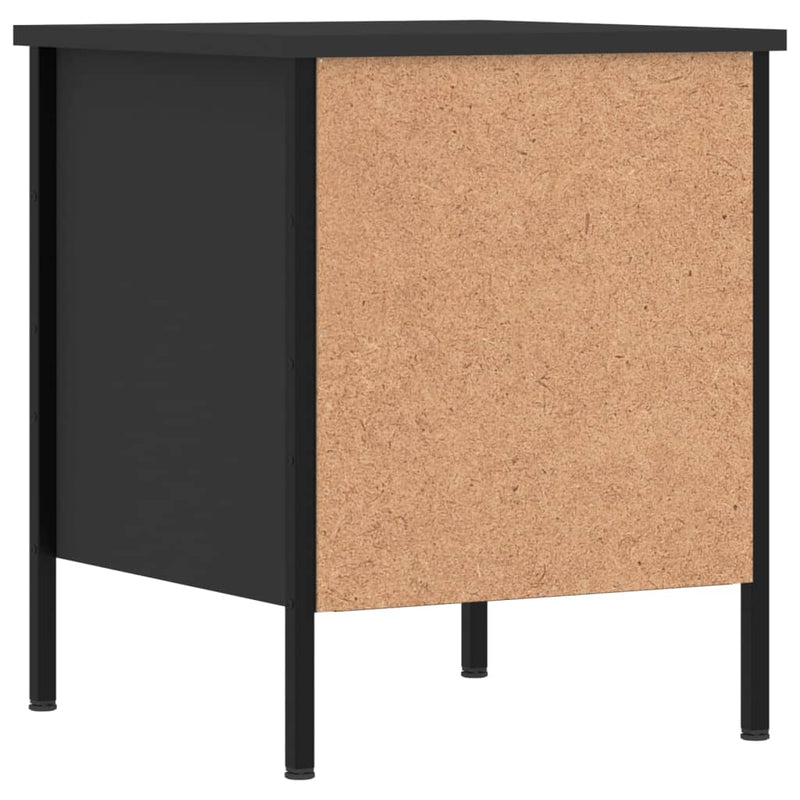 vidaXL 2 db fekete szerelt fa éjjeliszekrény 40x42x50 cm