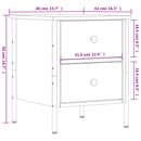 vidaXL füstös tölgy színű szerelt fa éjjeliszekrény 40x42x50 cm