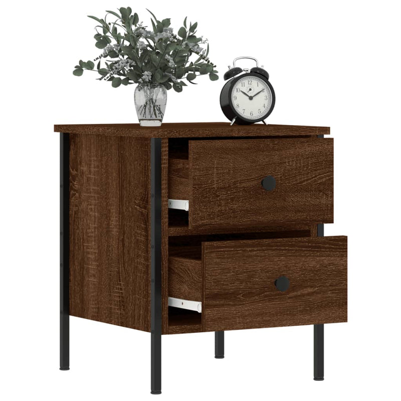vidaXL 2 db barna tölgyszínű szerelt fa éjjeliszekrény 40x42x50 cm
