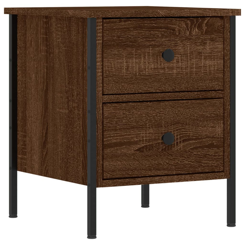 vidaXL 2 db barna tölgyszínű szerelt fa éjjeliszekrény 40x42x50 cm