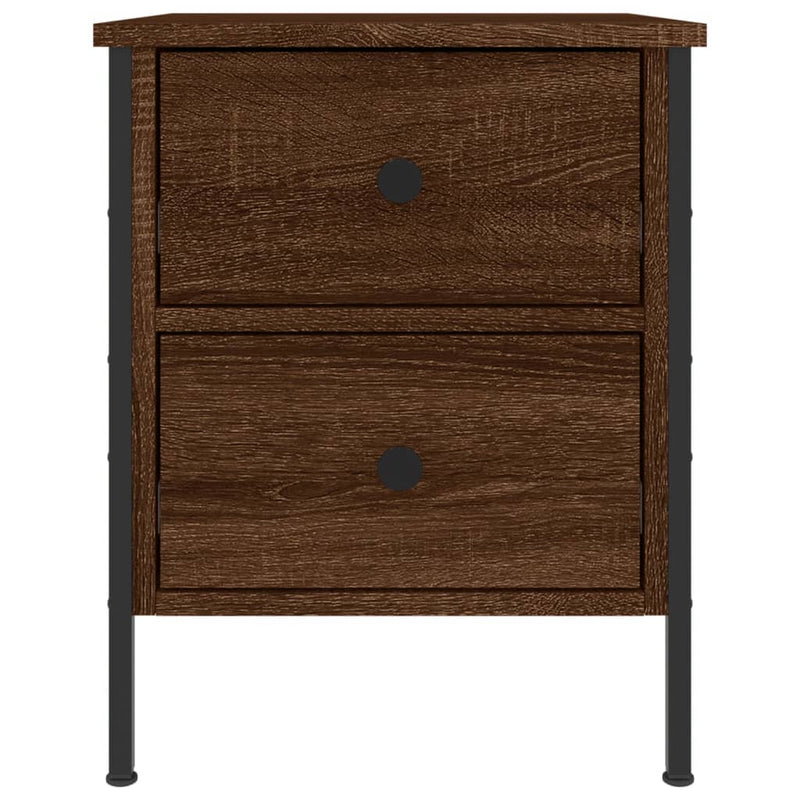 vidaXL 2 db barna tölgyszínű szerelt fa éjjeliszekrény 40x42x50 cm