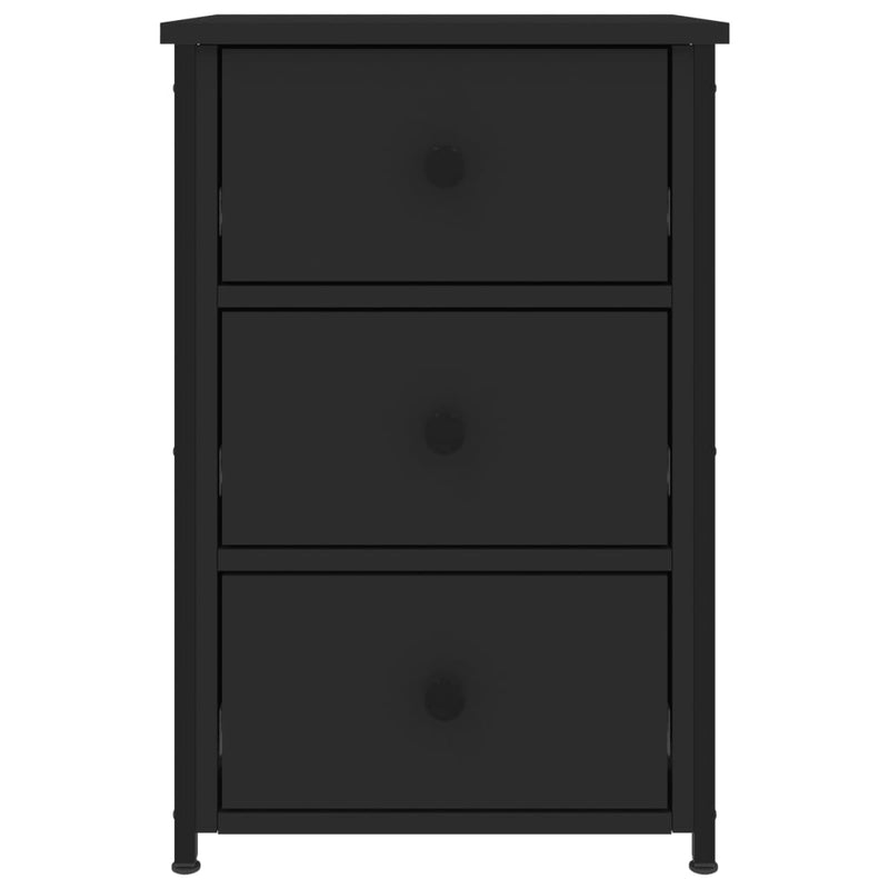 vidaXL 2 db fekete szerelt fa éjjeliszekrény 40x36x60 cm