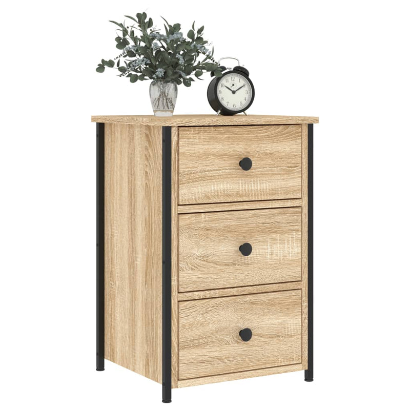 vidaXL 2 db sonoma tölgy színű szerelt fa éjjeliszekrény 40x36x60 cm