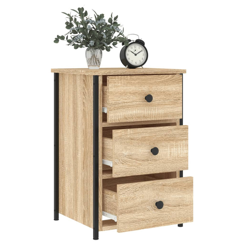 vidaXL 2 db sonoma tölgy színű szerelt fa éjjeliszekrény 40x36x60 cm