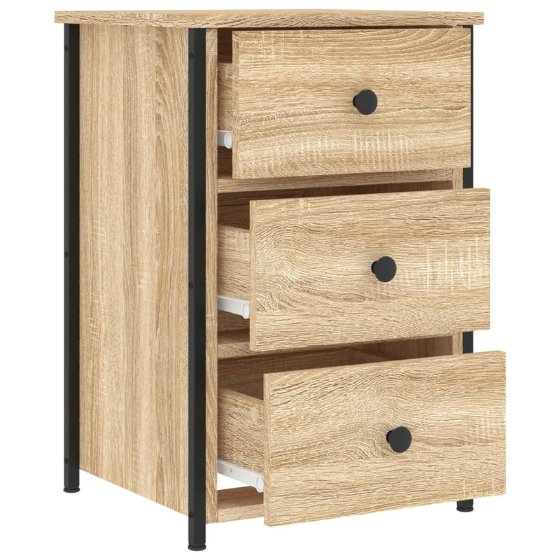 vidaXL 2 db sonoma tölgy színű szerelt fa éjjeliszekrény 40x36x60 cm