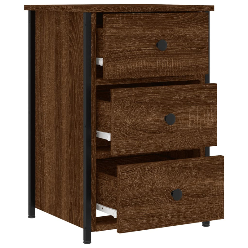 vidaXL 2 db barna tölgyszínű szerelt fa éjjeliszekrény 40x36x60 cm