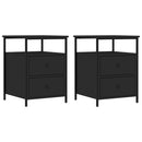 vidaXL 2 db fekete szerelt fa éjjeliszekrény 44x45x60 cm