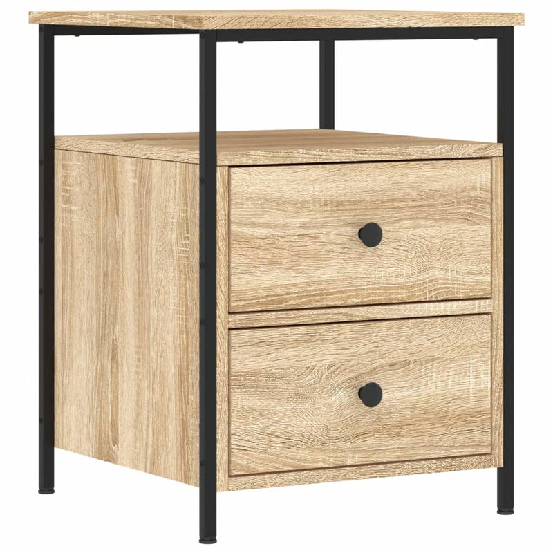 vidaXL 2 db sonoma tölgy színű szerelt fa éjjeliszekrény 44x45x60 cm